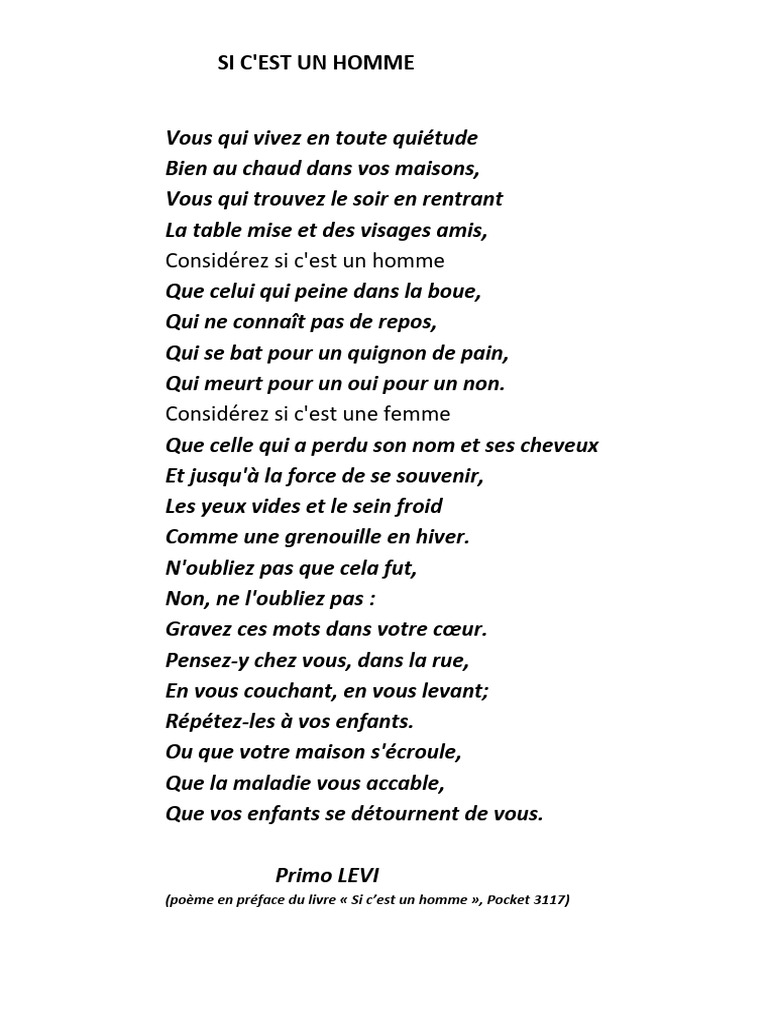 Réflexion sur l'humanité et la souffrance | PDF