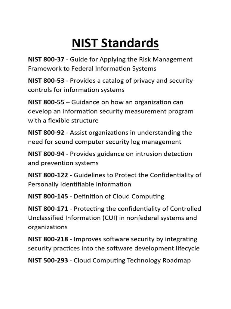 NIST Standards for Information Security | PDF