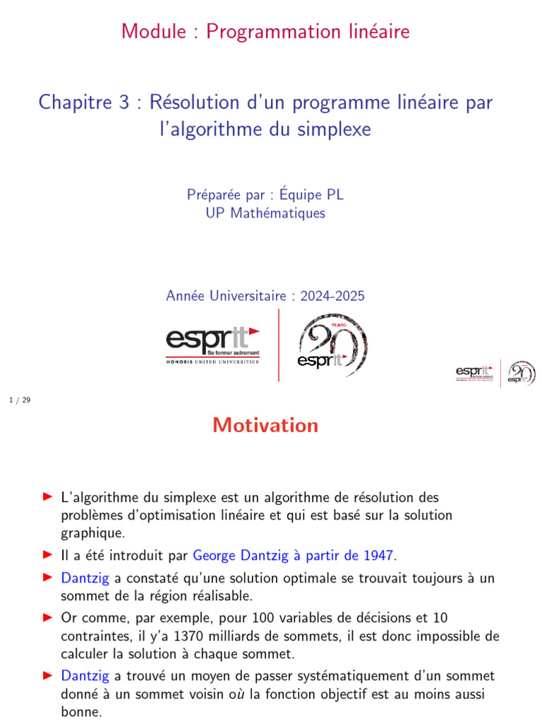 Résolution par l'algorithme du simplexe | PDF | Optimisation linéaire ...