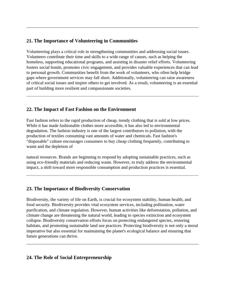 The Importance of Volunteering in Communities | PDF | Genetic ...