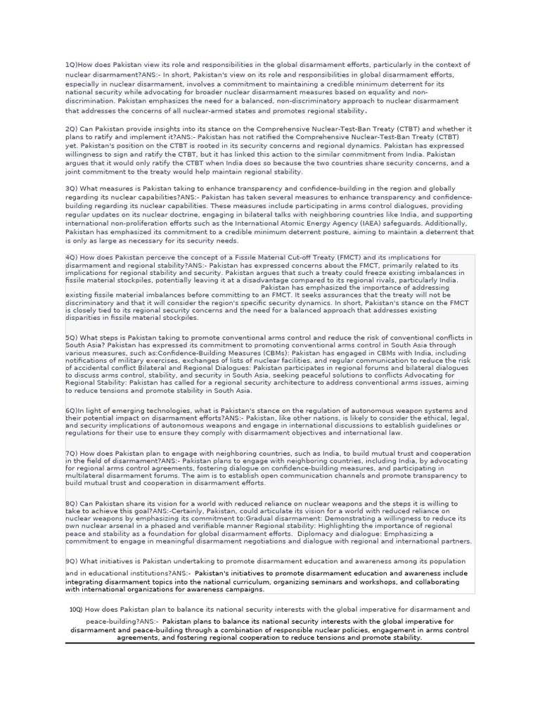 DISARMAMENT | PDF | Nuclear Disarmament | Arms Control