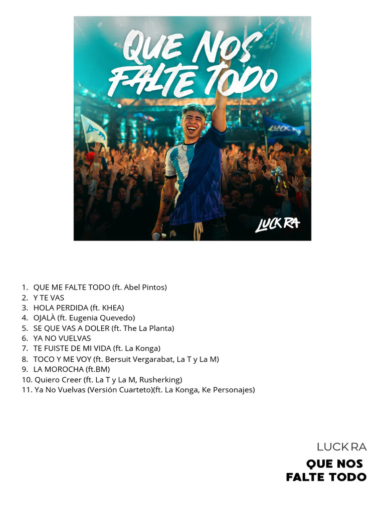 Canciones de LUCK RA: Colaboraciones y Éxitos | PDF