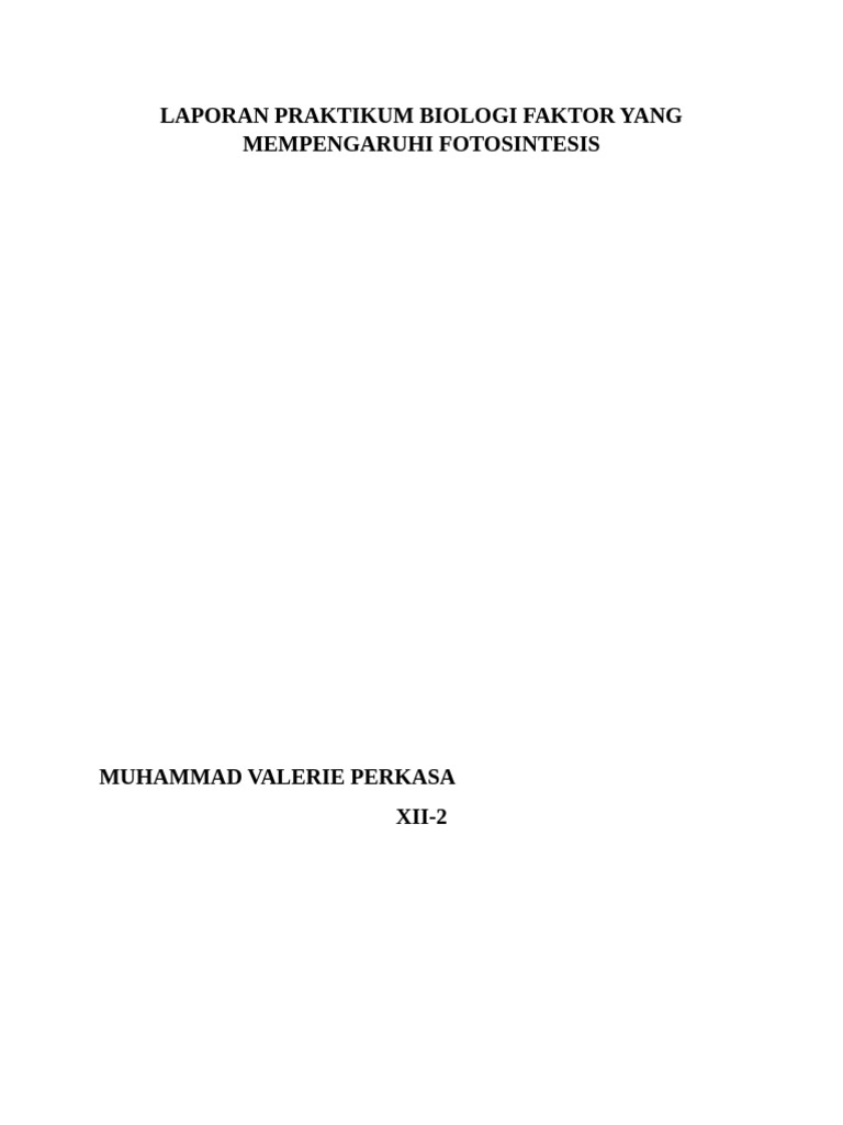 Laprak Bio Fotosintesis | PDF