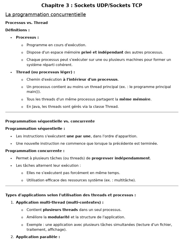 Programmation des Sockets UDP et TCP | PDF | Protocole de contrôle de ...