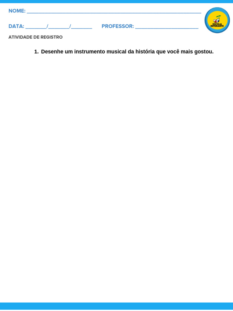 Atividade: Desenho de Instrumento Musical | PDF