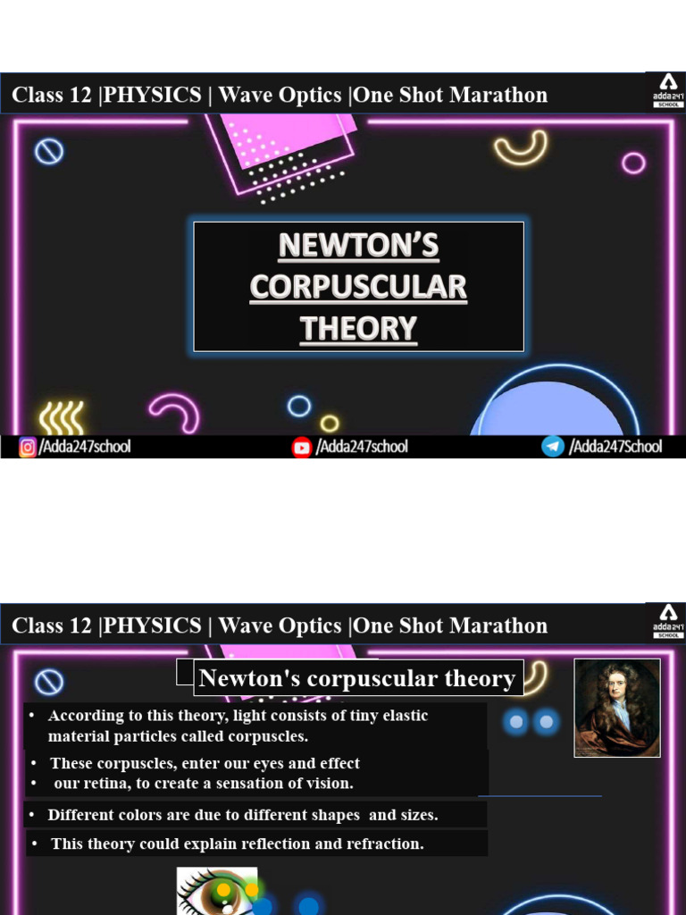 Wave Optics Colourful Notes | PDF | Waves | Optics