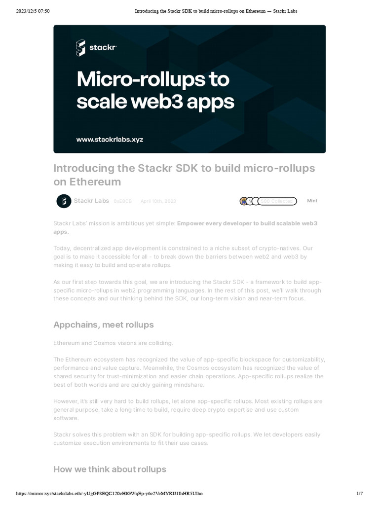 2 Introducing The Stackr SDK To Build Micro-Rollups On Ethereum ...
