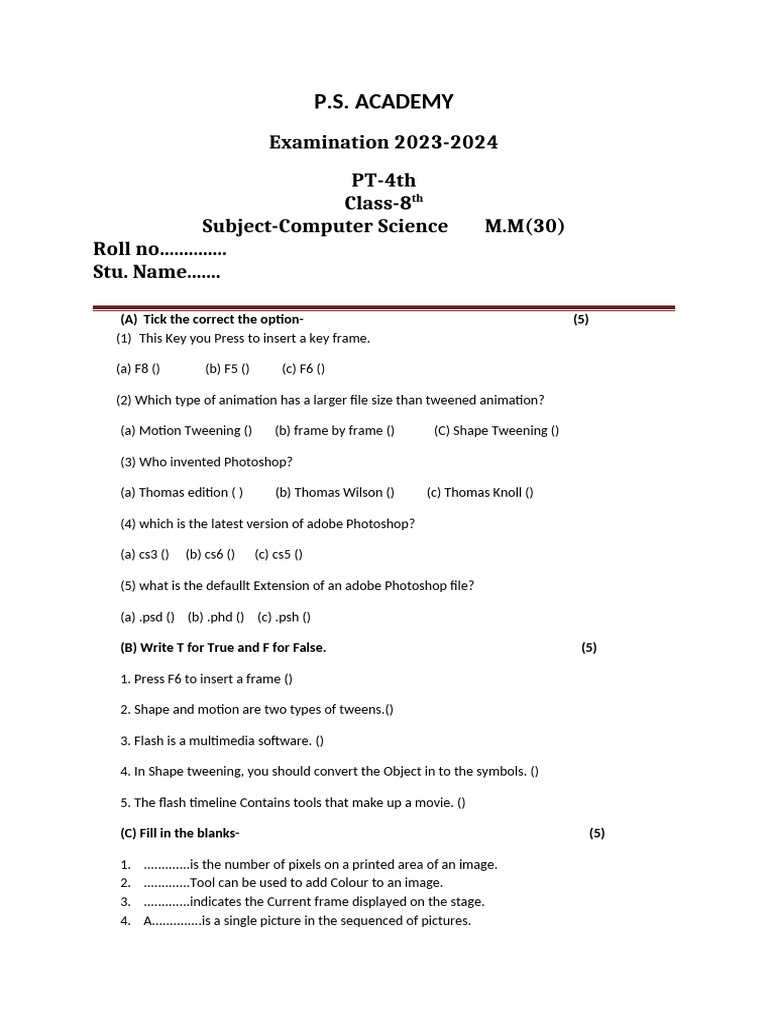 Exercise 14.1 Class 8