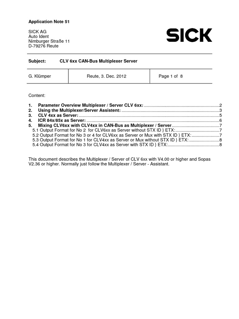 CLV6xx Multiplexer Server | PDF | Computing | Network Protocols