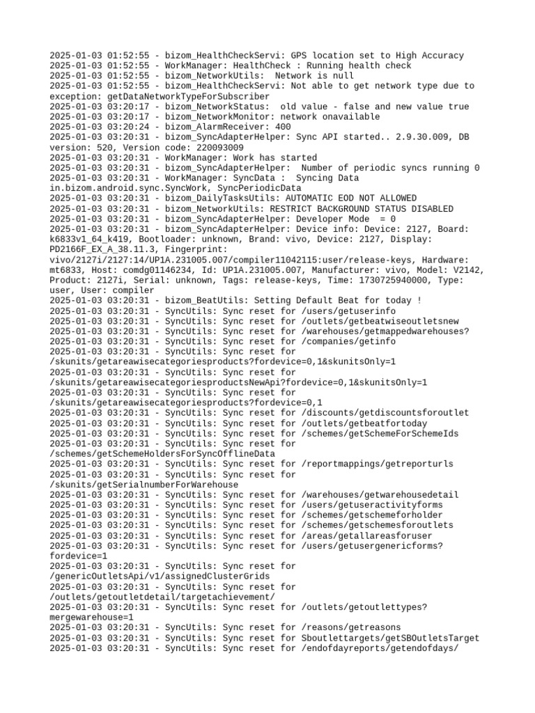 Logg 20250103 | PDF | Computer Programming | System Software