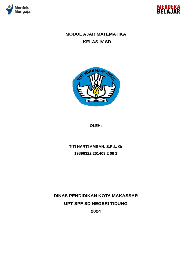 Modul Ajar Matematika Kelas Iv Sd Pdf