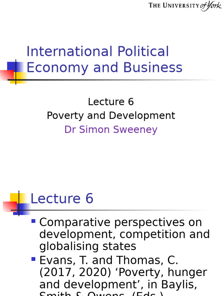 IPEB Lecture 6 Poverty and Development | PDF | Poverty | Poverty ...