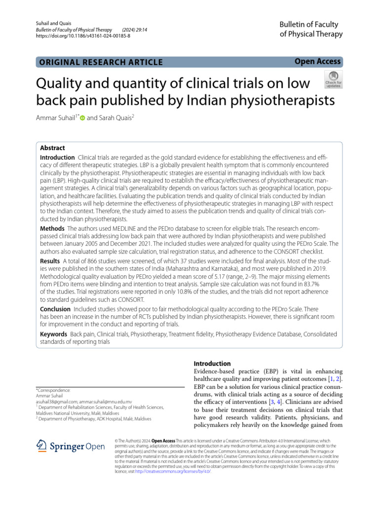 Quality and Quantity of Clinical Trials LBP India | PDF | Physical ...