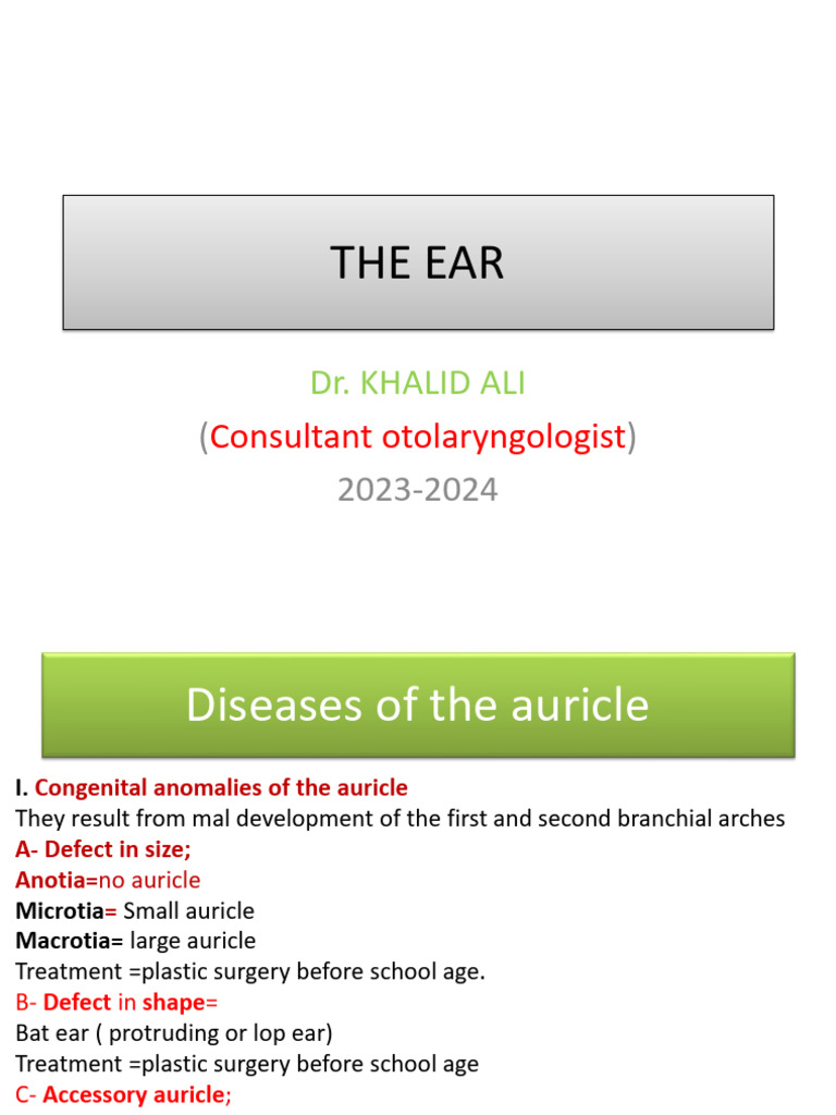 Diseases of External Ear | PDF | Ear | Medical Specialties