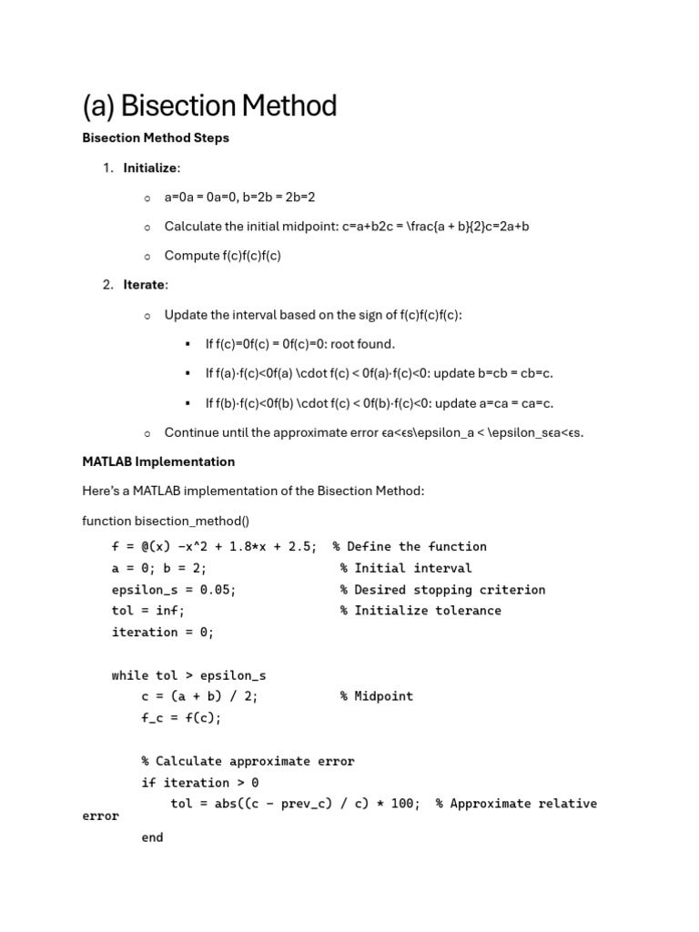 Bracketing Methods Tut 3 Numerical | PDF | Mathematics Of Computing ...