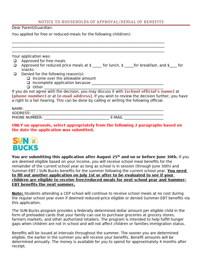 Notice of Approval Denial of Benefits | PDF | United States Department ...