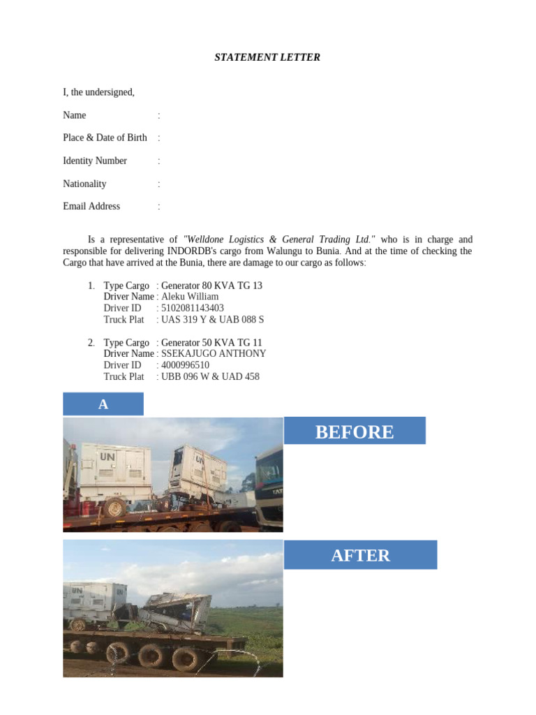 Statement Letter Master | PDF
