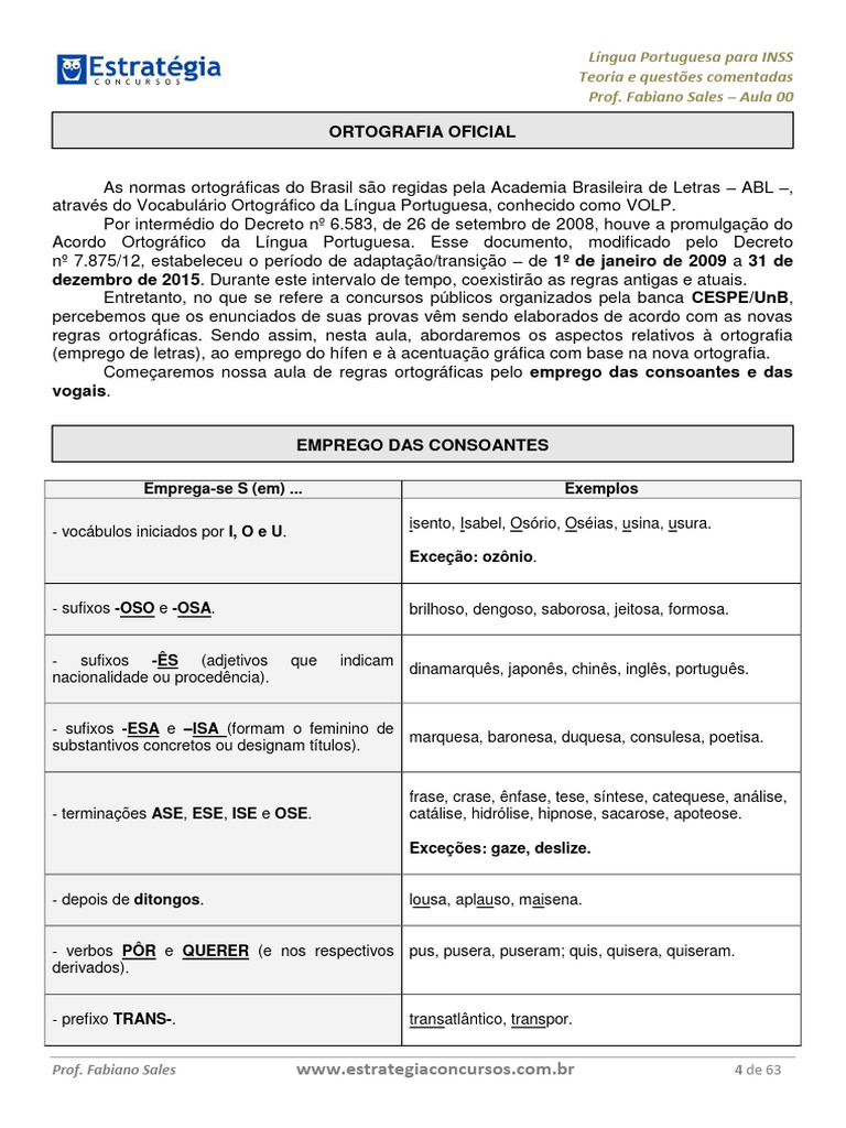 Ortografia Oficial da Língua Portuguesa | PDF | Caixa alta e caixa ...