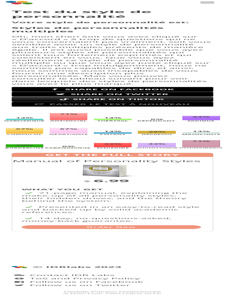 Test de style de personnalité multiple | PDF
