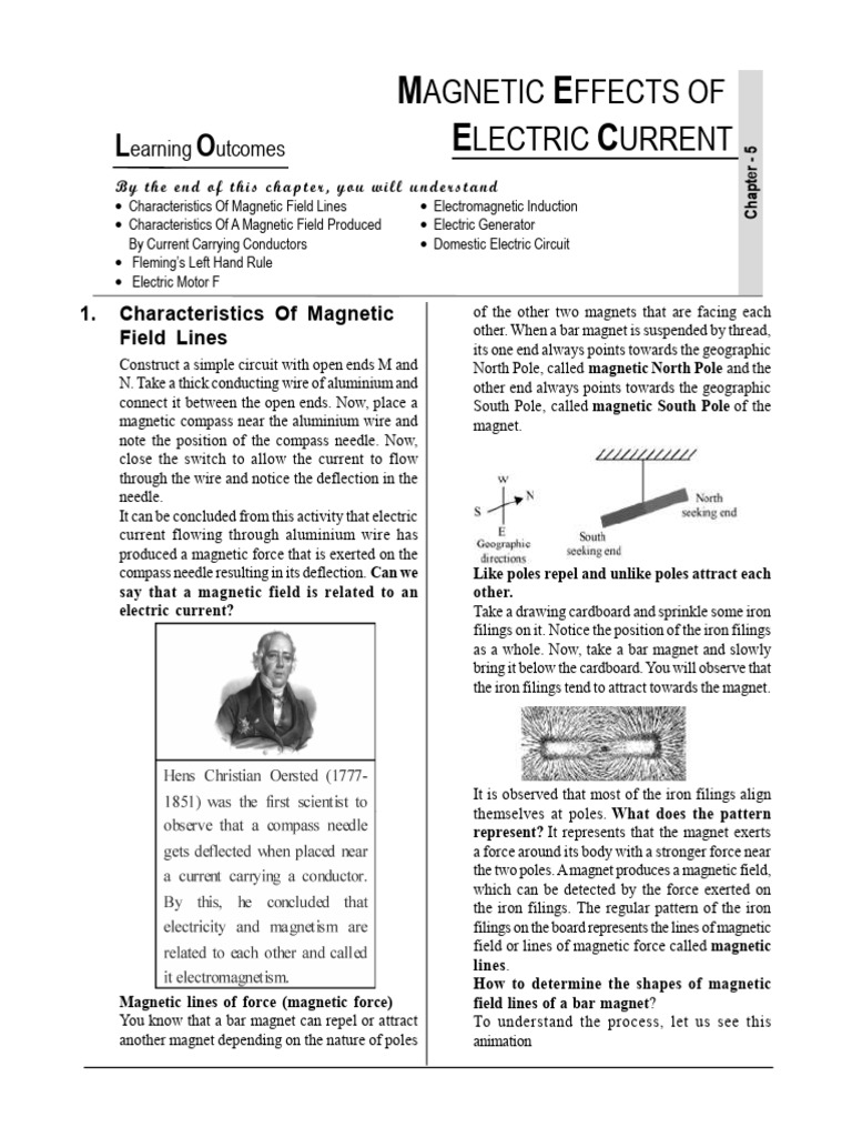 Magnetic Effect of Electric Current - XP | PDF | Magnetic Field ...