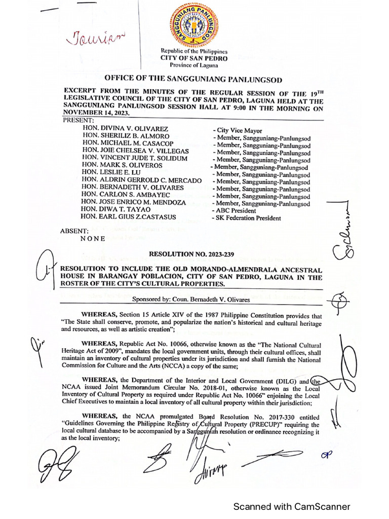 Resolution No. 2023 239 | PDF