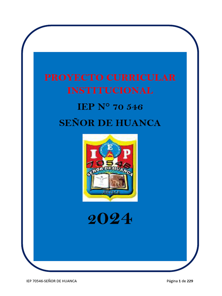 Proyecto Curricular 2024 IEP 70546 | PDF | Entorno natural | Contaminación
