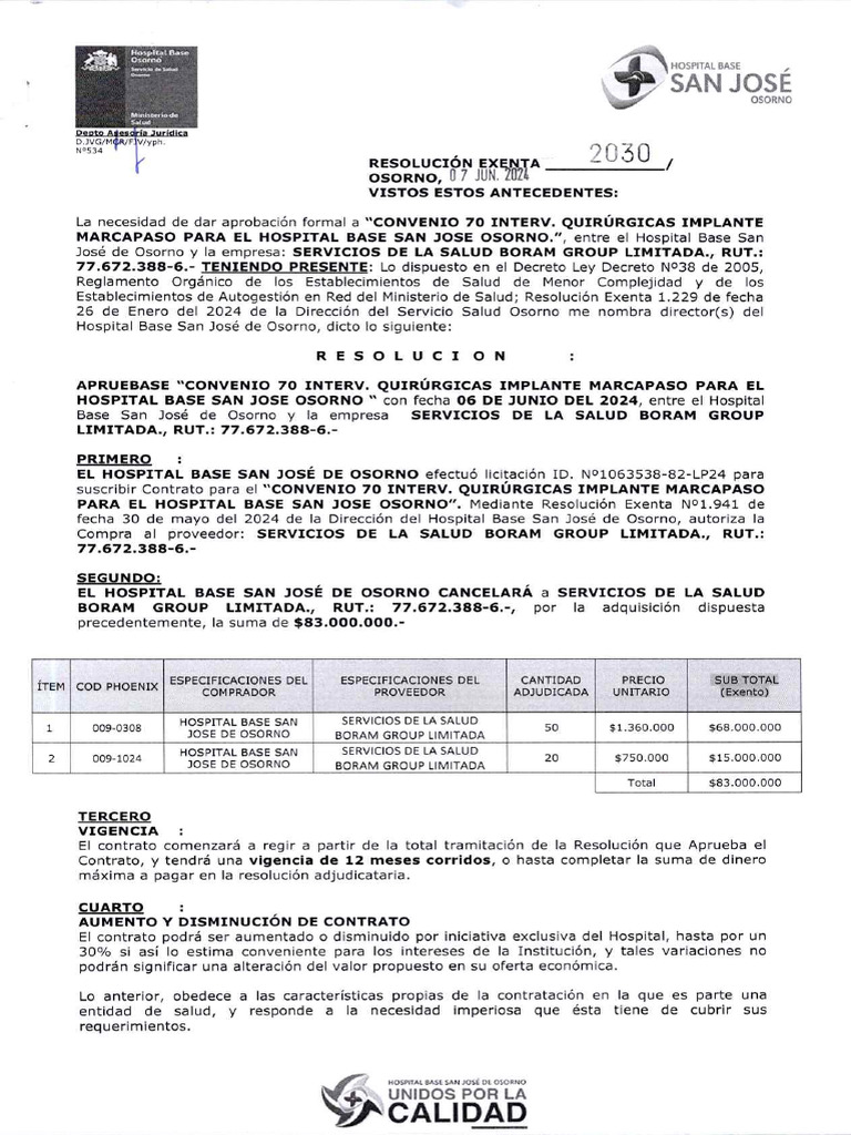 2030 Apruebase Convenio Entre Hbsjo y Servicio de La Salud Boram | PDF