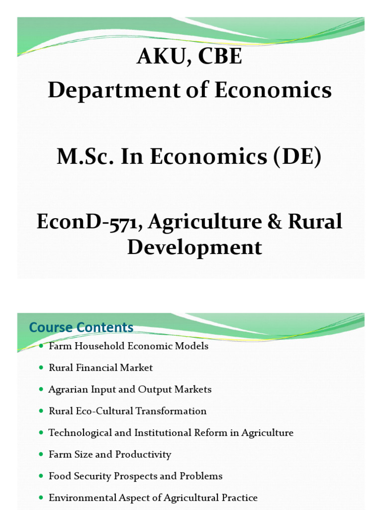 Agriculture and Rural Development Insights | PDF | Labour Economics ...