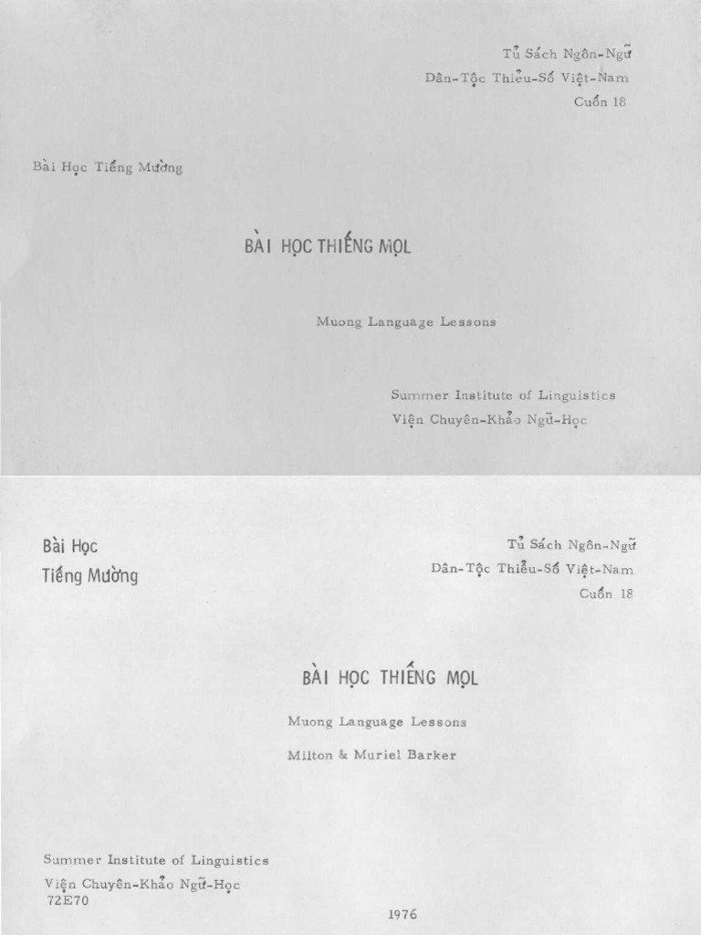 Muong Language Lessons | PDF