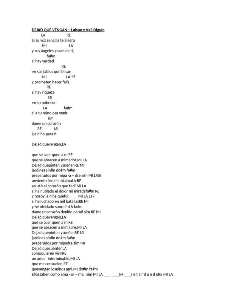 DEJAD QUE VENGAN | PDF