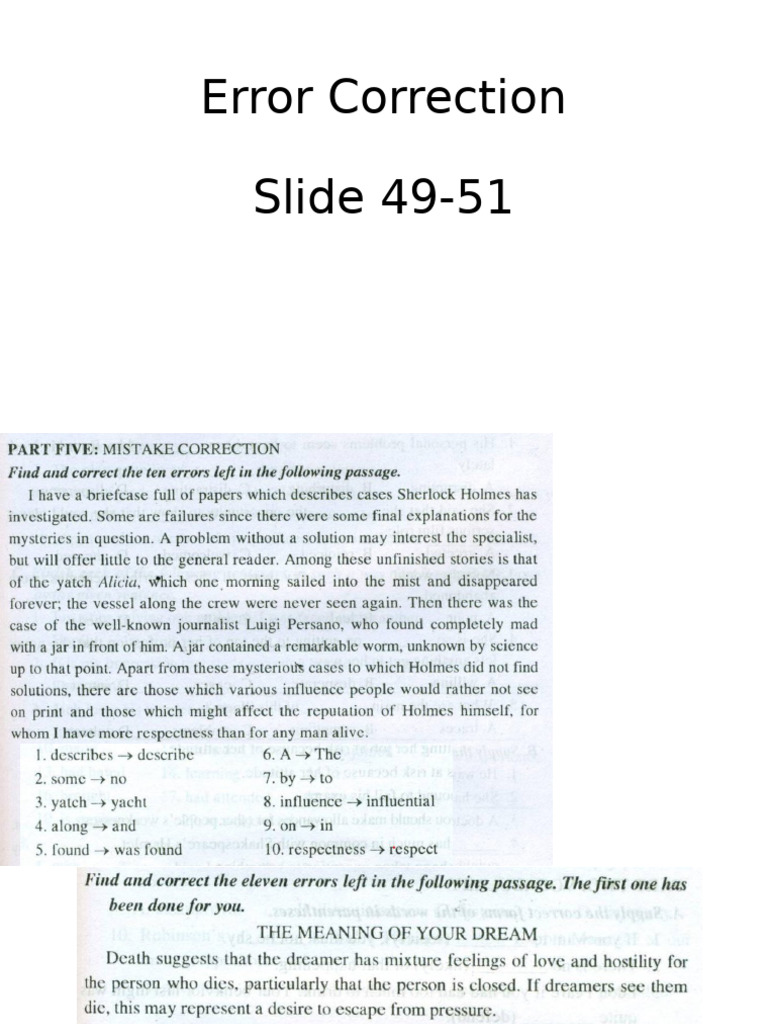 Error Correction Slide 49-51 | PDF