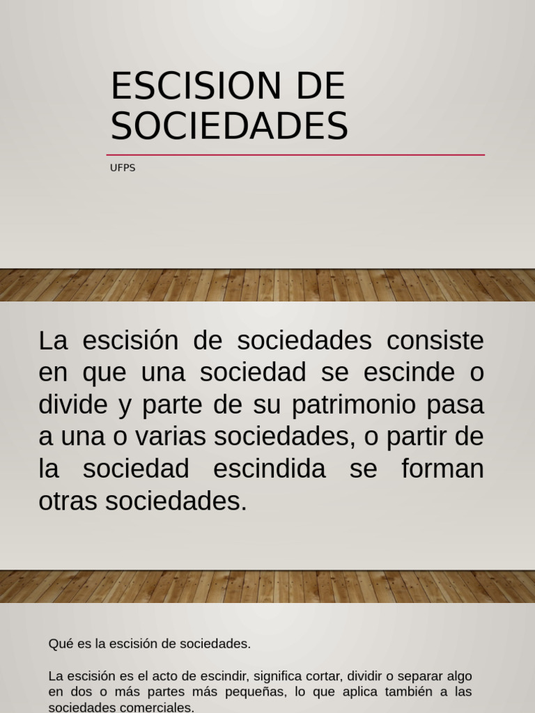 Escision de Sociedades | PDF | Sociedad de responsabilidad limitada ...