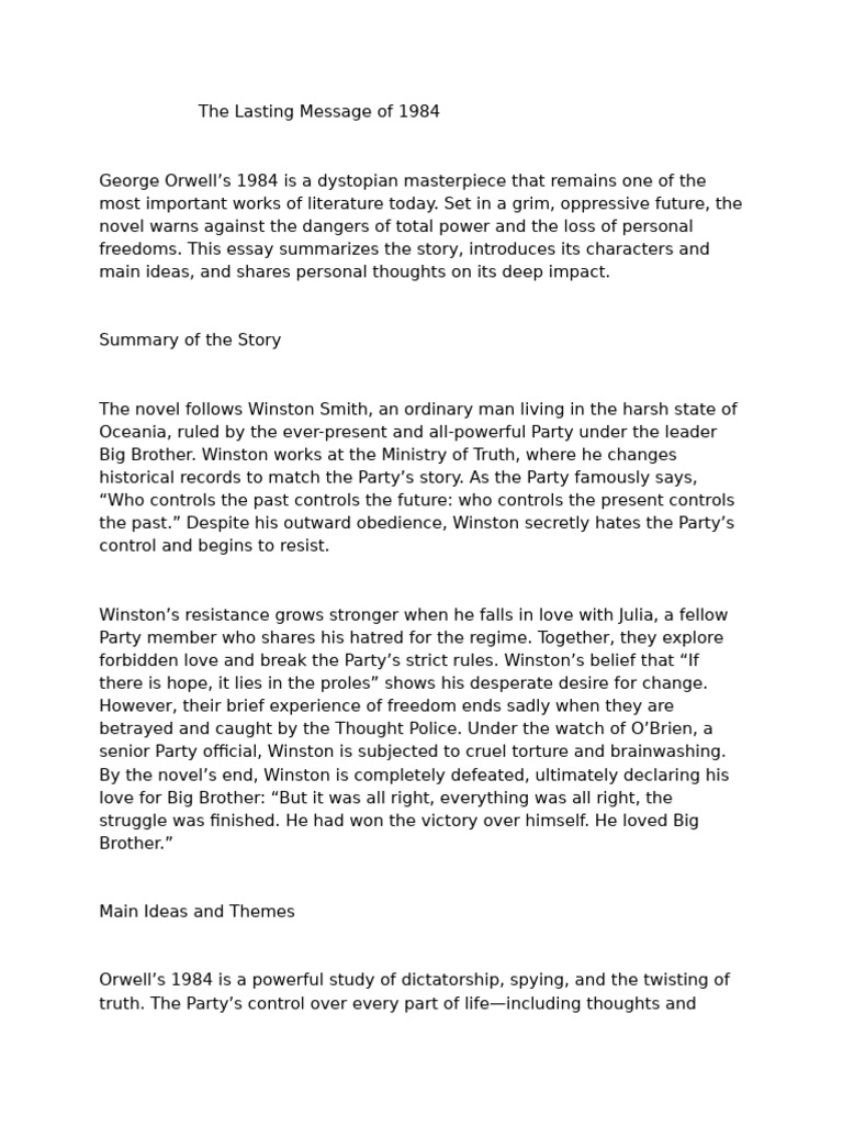 The Lasting Message of 1984 | PDF