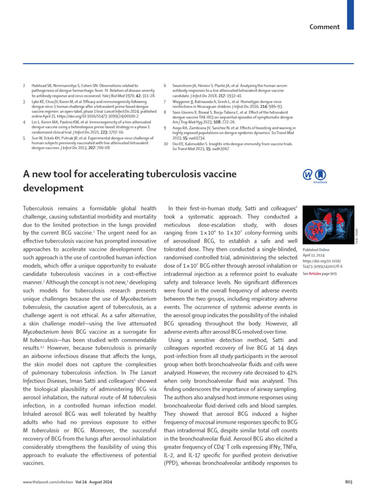 A New Tool For Accelerating Tuberculosis Vaccine | PDF | Tuberculosis ...