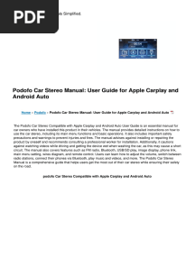 Podofo Car Stereo Manual User Guide