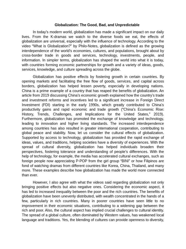 Globalization: Impacts and Challenges | PDF | Globalization | Policy