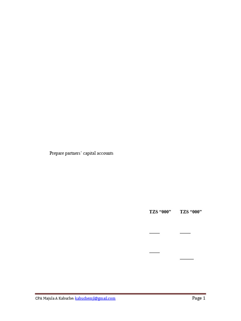 Partnership Accounts - Tutorial Questions | PDF | Balance Sheet ...