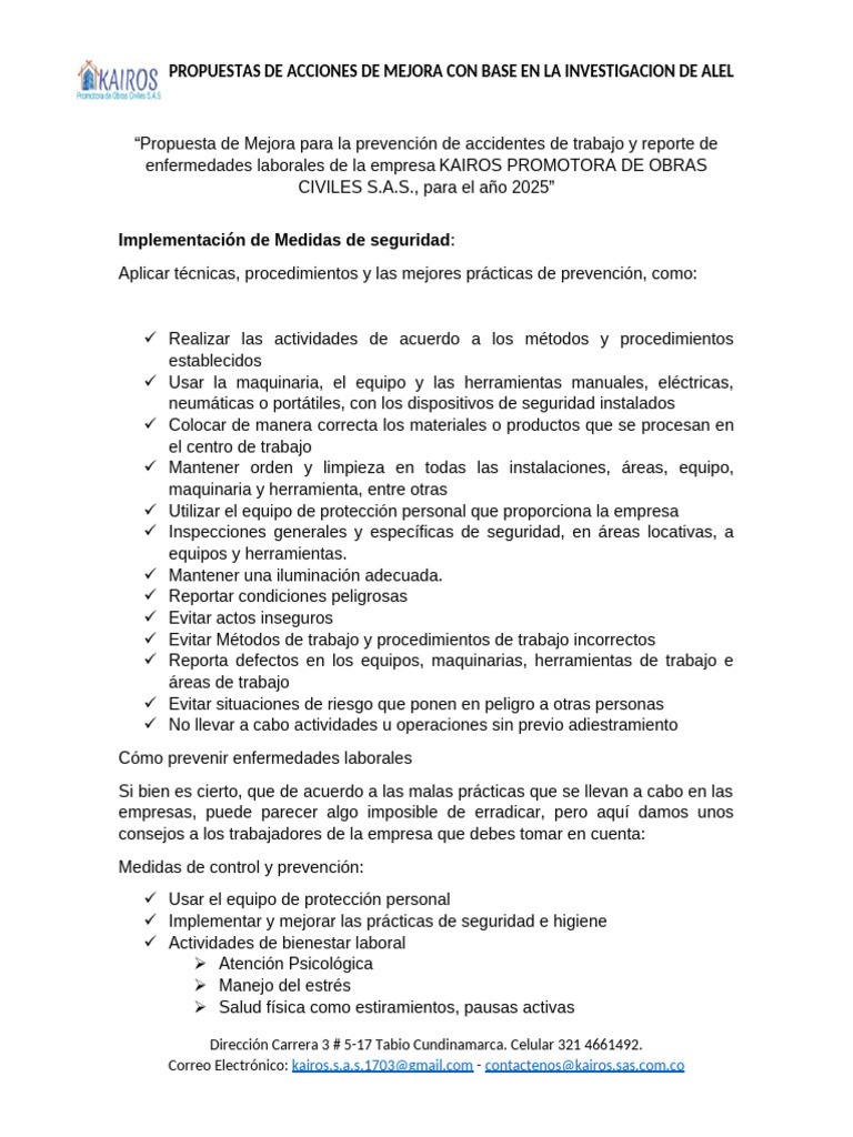 Acciones de mejora ALEL | PDF | Business