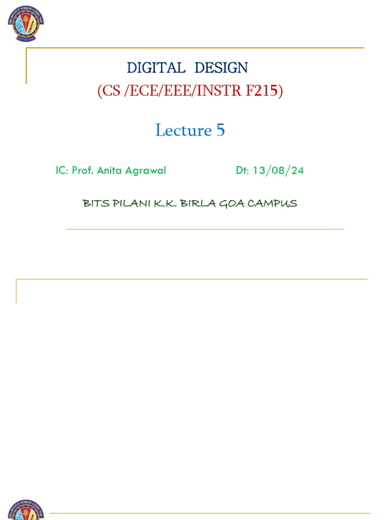 Lecture 5 Laws Of Boolean Algebra Pdf Mathematical Logic Logic