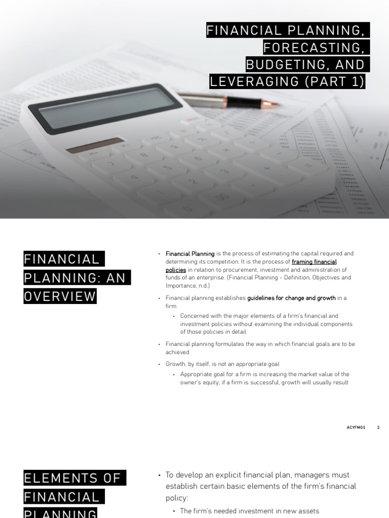 Financial Planning: Key Concepts & Steps | PDF | Balance Sheet | Pro Forma