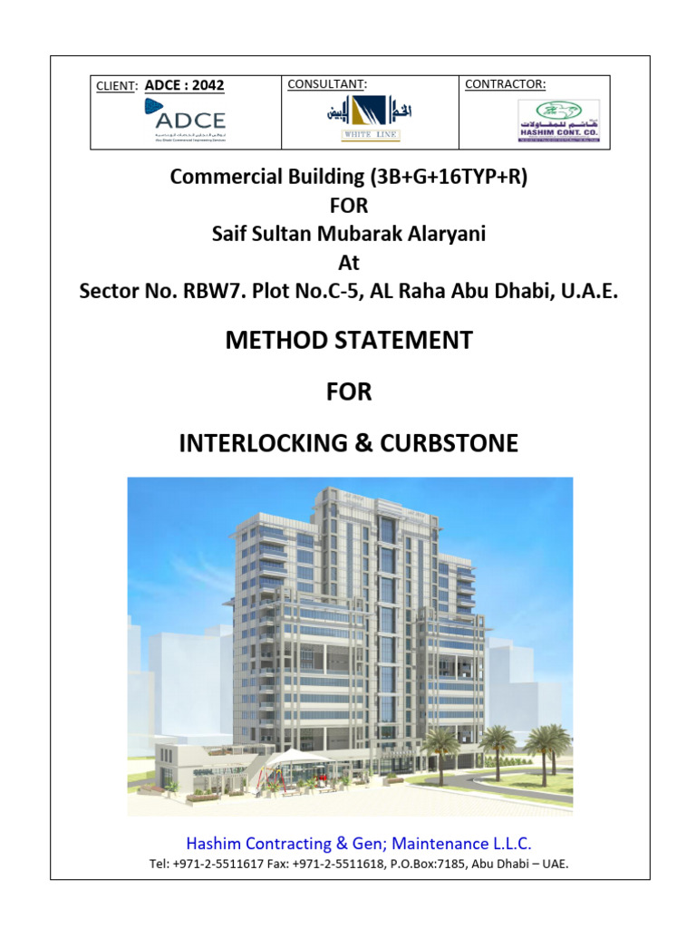 Interlocking & Curbstone Method Statement | PDF