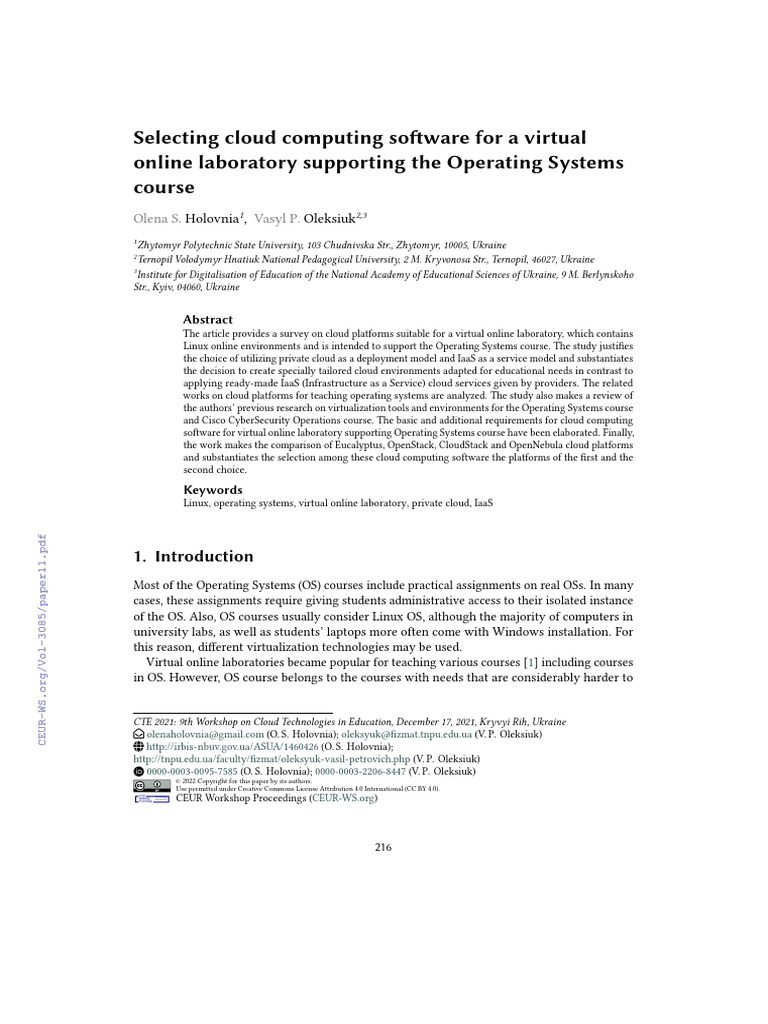 Virtual Online Laboratory | PDF | Cloud Computing | Open Stack