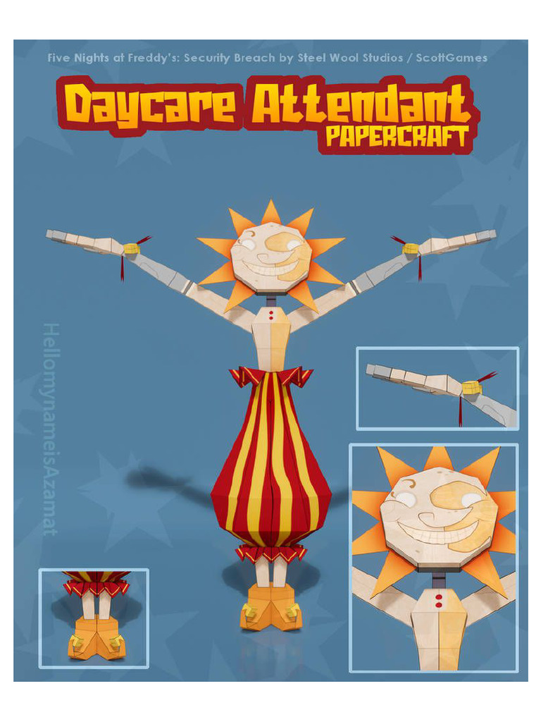Daycare Attedent Sundrop Papercraft | PDF