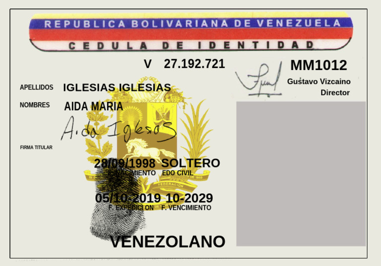 Cédula de Identidad Venezolana | PDF