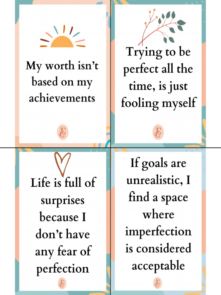 Us Letter Perfectionist Affirmations | PDF