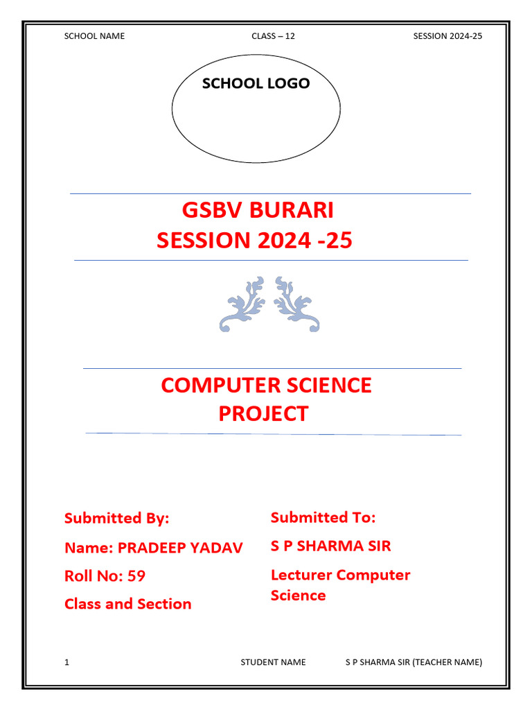 Computer Science Project Overview | PDF | Software Testing | Computer ...