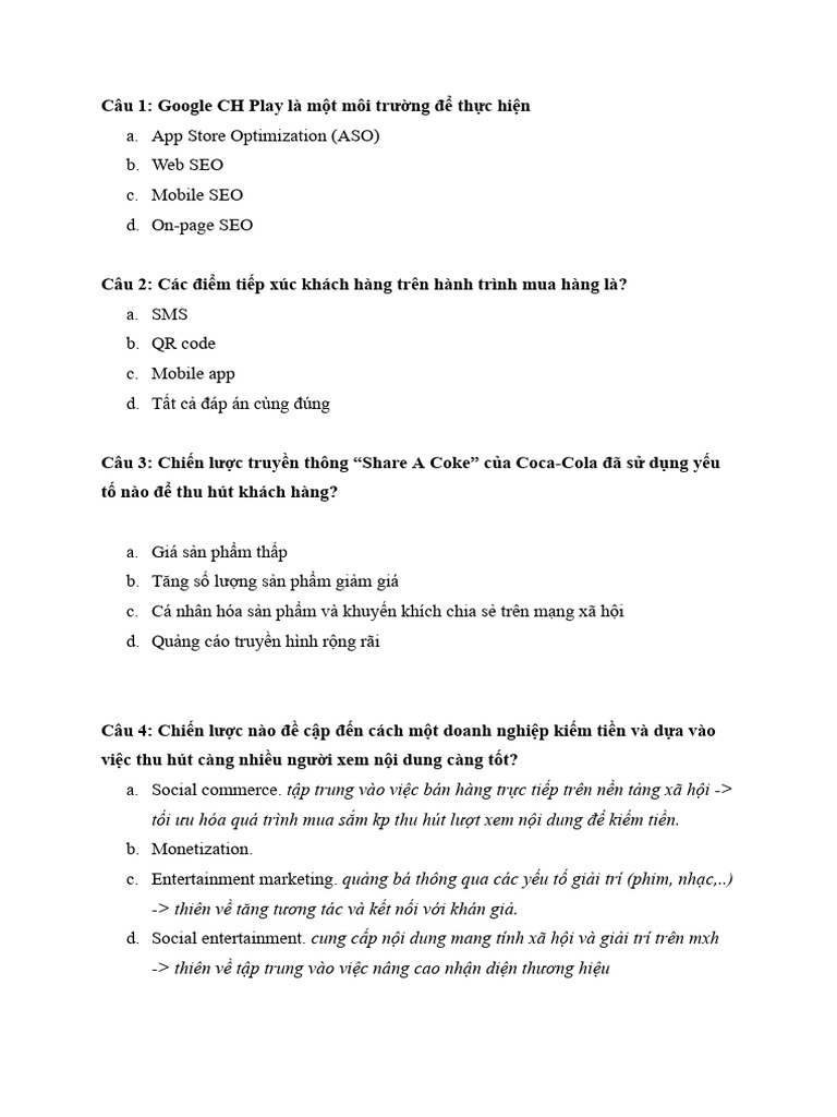 Mobile - Trắc Nghiệm - NO DA | PDF