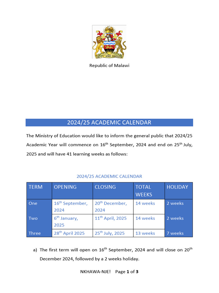 School Calendar 2026 Malawi: Essential Dates for Education