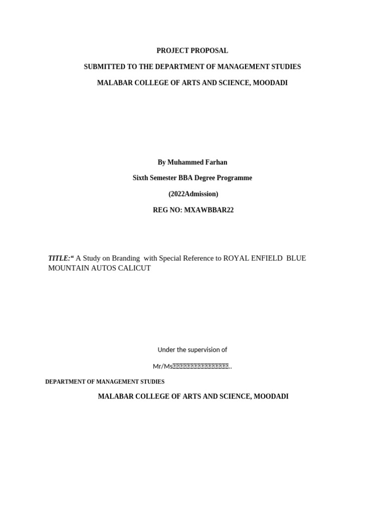 22 Bba Project Proposal | PDF | Customer Satisfaction | Statistics