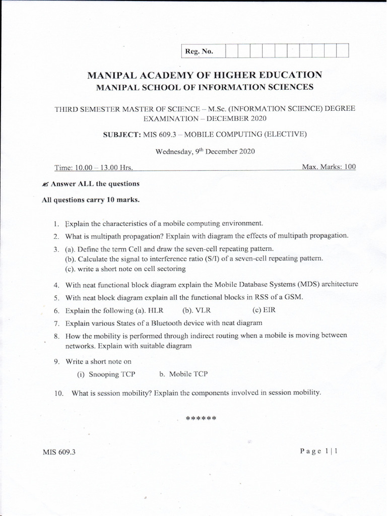 Mobile Computing (MIS 609.3) | PDF